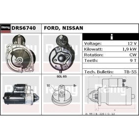 DELCO REMY DRS6740 starter motor | 1.9 kW | 12V | NISSAN ECO-T | Remanufactured